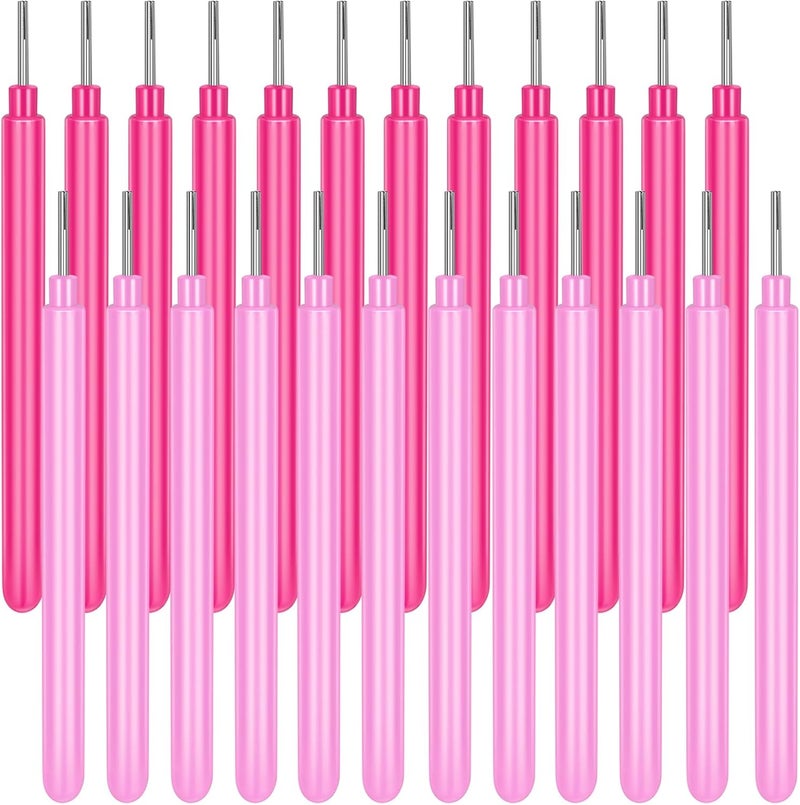 Ashmacdo 24 Pcs Paper Quilling Tools Slotted Curling Pens Paper Flower Rolling Tools for DIY Quilled Creations Card Making Art Crafts Handmade Scrapbooking Supplies (Light Pink,Pink) - Image 1